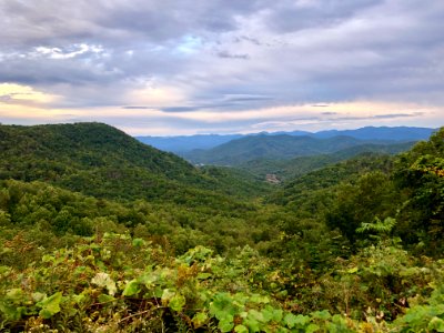 Cartoogechaye Creek Valley from Winding Stair Gap Overlook… 