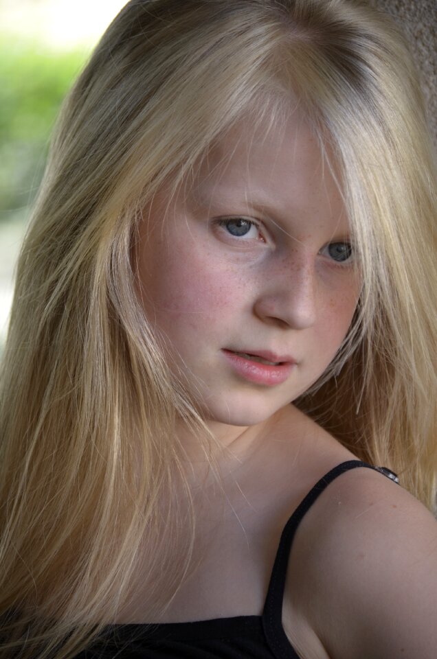 Eyes long hair blond