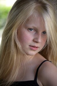 Eyes long hair blond