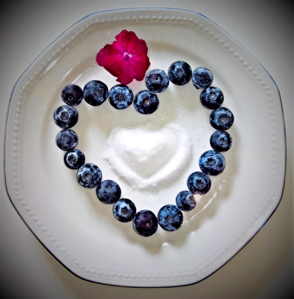 Fruit heart of berries decorated