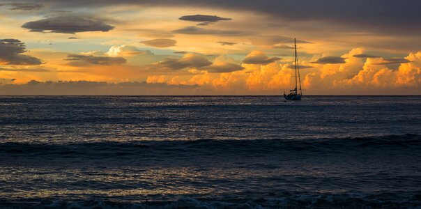 Landscape boat on the sea boats