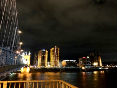 Rivercenter from the Roebling Bridge, Covington, KY 