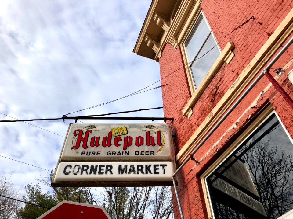 Hudepohl Corner Market Sign, Mutter Gottes, Covington, KY 
