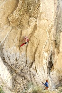 Sport climber cliff photo
