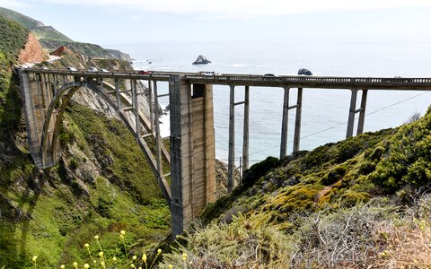 Bridge highway 1 pacific lake photo