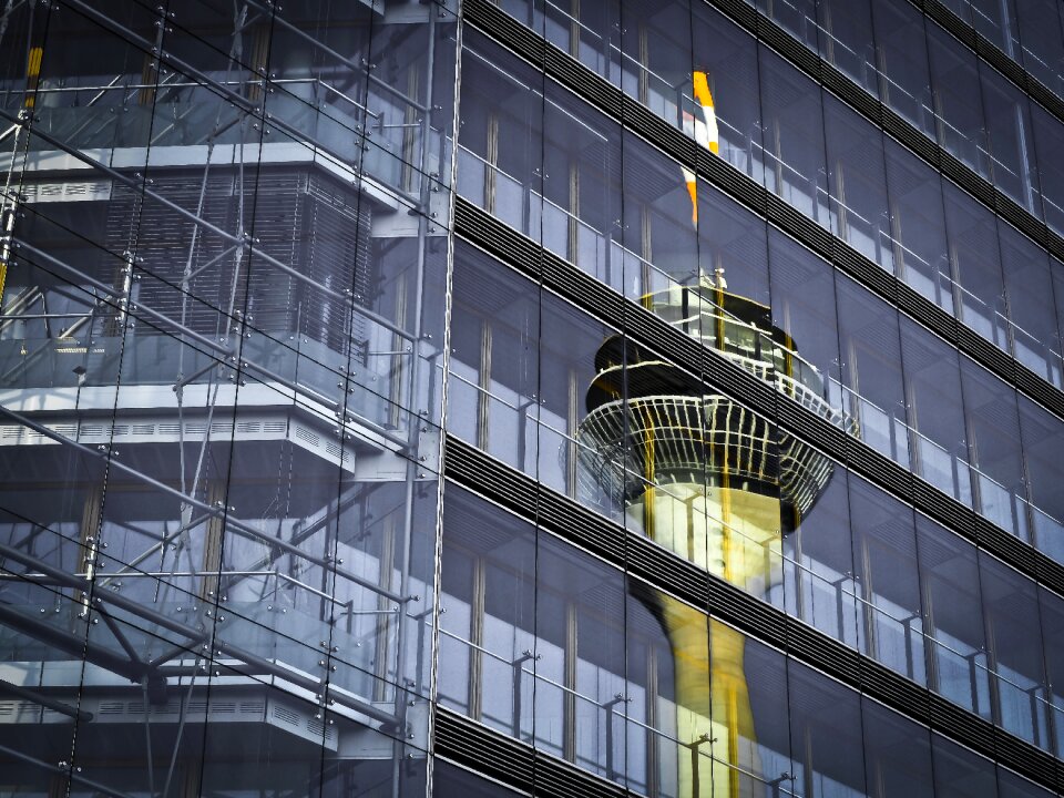 Glass skyscraper facade