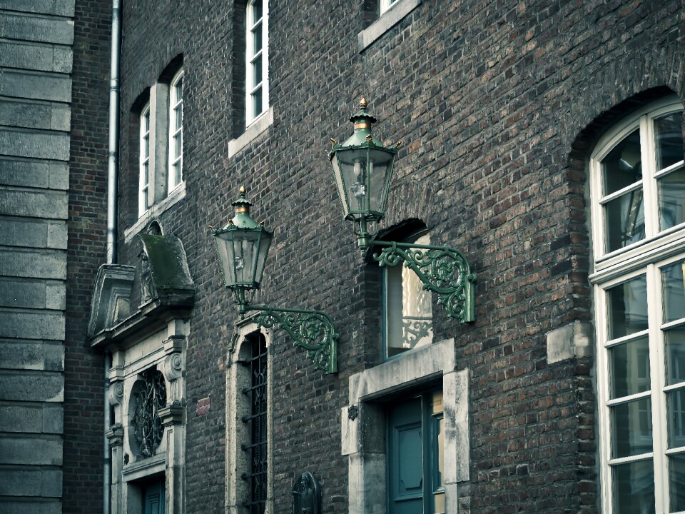 Building facade old houses photo