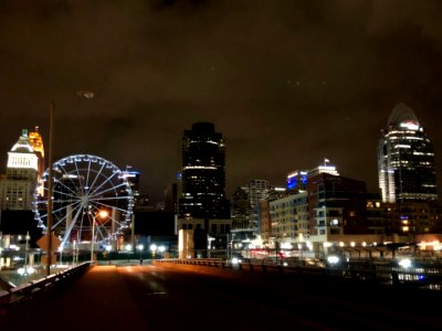 Cincinnati Skyline from Roebling Bridge, Cincinnati, OH 
