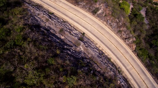 Road rocks trees