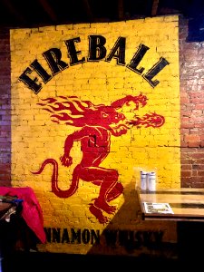 Fireball Sign, Mac's Pizza Pub, Main Street, Mainstrasse V… 