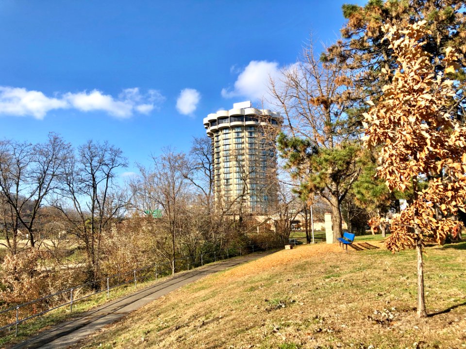 Radisson Hotel from Goebel Park, Mainstrasse Village, Covi… 
