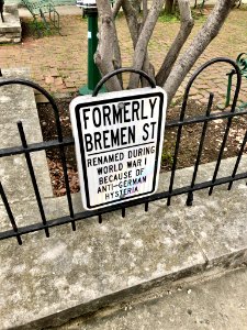 Bremen Street Sign, Pershing Street Pocket Park, Main Stre… 