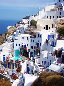 White blue mykonos photo