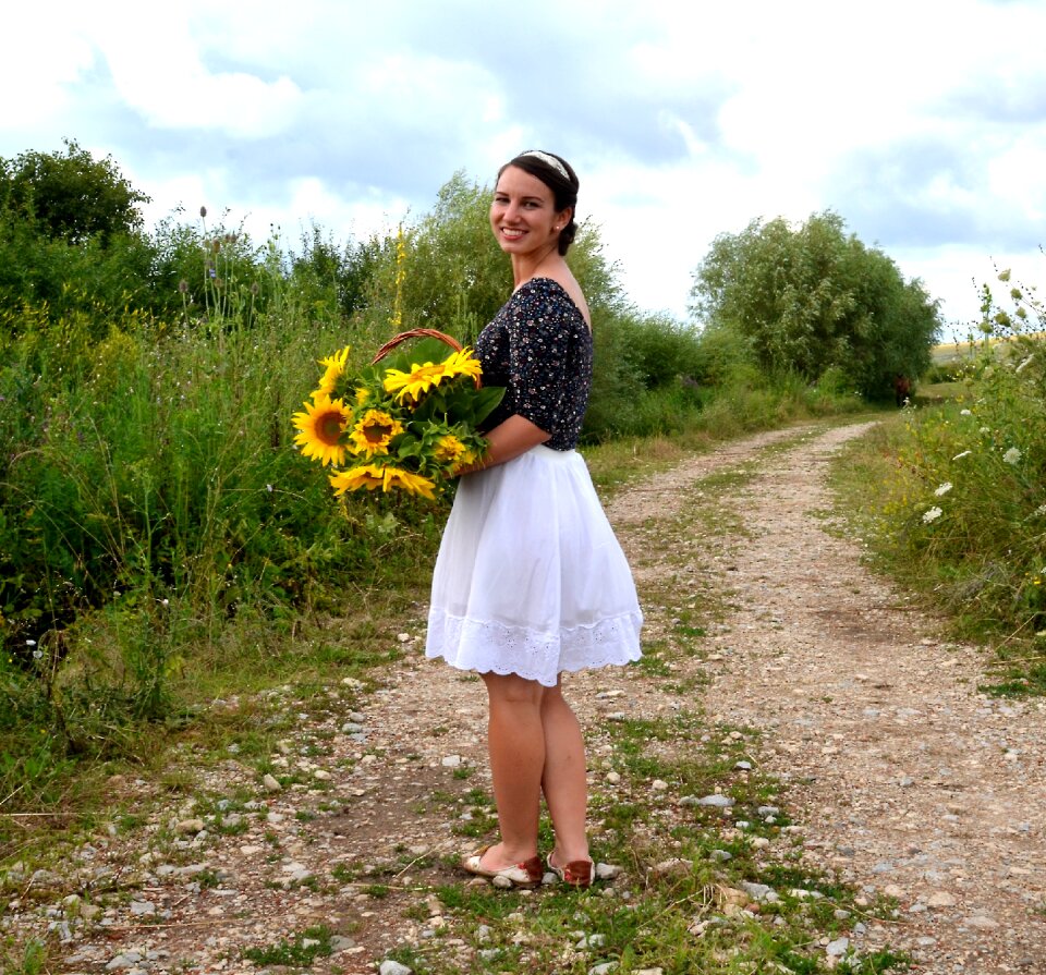 Pretty young girl flower