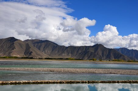 Lhasa river tibet mountain photo