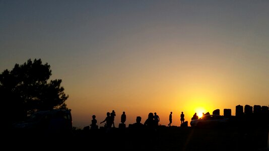 Sunshine people silhouette
