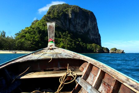 Longtail boat thailand poda island photo