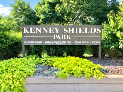 Sign, Kenney Shields Park, Mainstrasse Village, Covington,… 