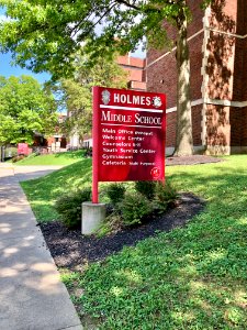 Middle School Sign, Holmes High School, Wallace Woods, Cov… 