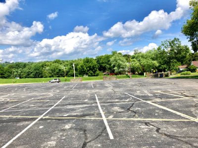 Parking Lot and Wall, Holmes High School, Wallace Woods, C… 