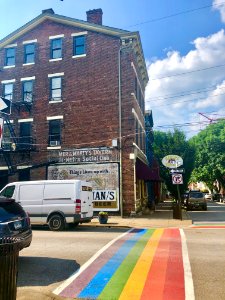 Rainbow Crosswalk, Bakewell Street and 7th Street, Mainstr… 