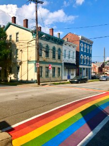 Rainbow Crosswalk, Bakewell Street and 7th Street, Mainstr… 