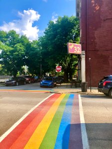 Rainbow Crosswalk, Bakewell Street and 7th Street, Mainstr… 