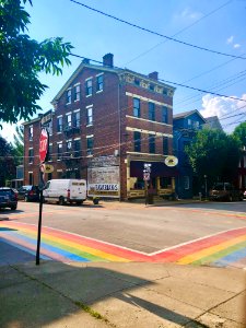 Rainbow Crosswalk, Bakewell Street and 7th Street, Mainstr… 