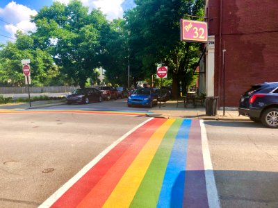 Rainbow Crosswalk, Bakewell Street and 7th Street, Mainstr… 