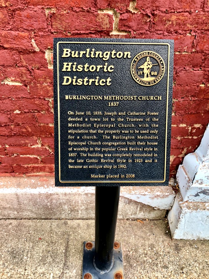 Historical Marker, Old Burlington Methodist Church, Jeffer… 