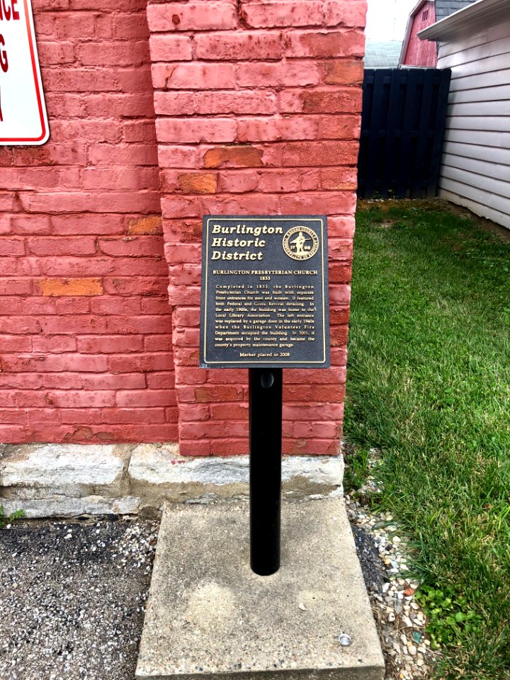 Historical Marker, Old Presbyterian Church (Burlington Fir… 