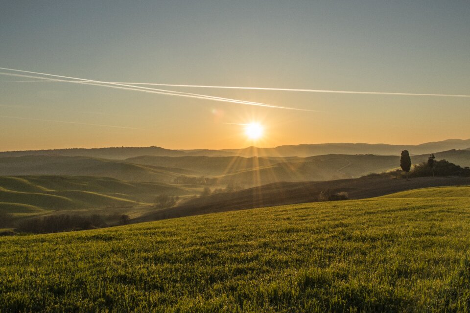 Tuscany landscape sunset