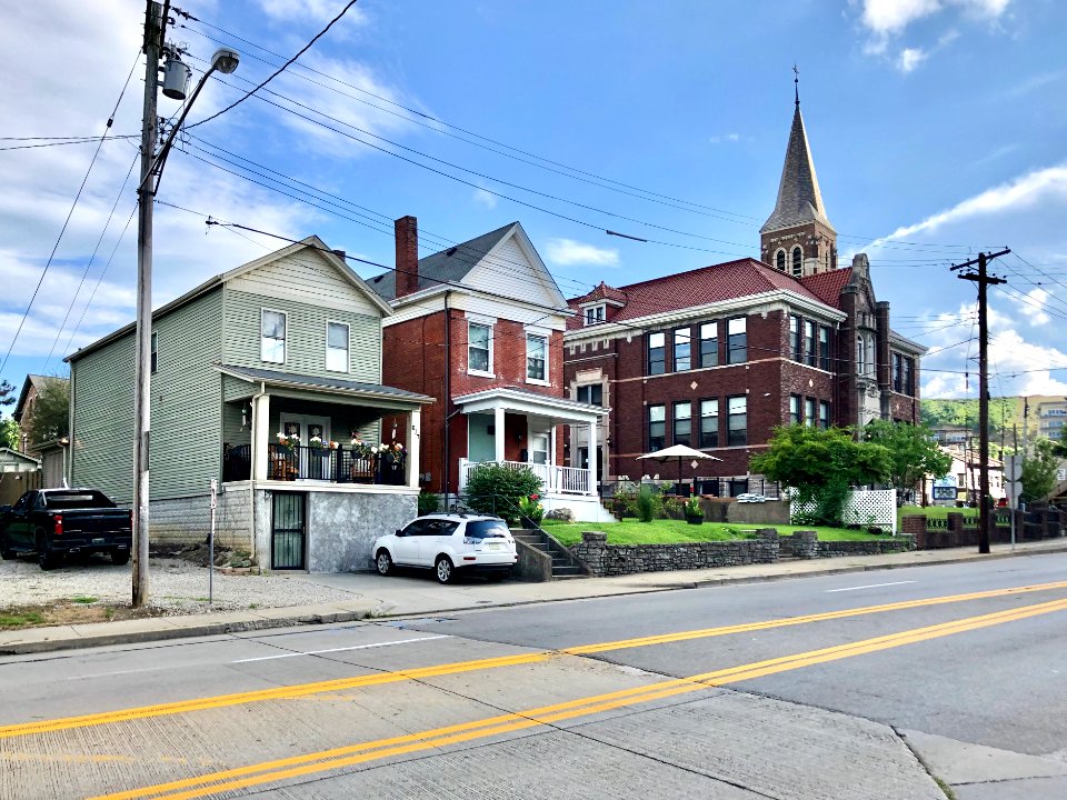 St. John's Catholic Church and Pike Street, Lewisburg, Cov… 