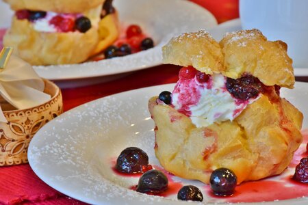 Baked goods delicious choux pastry photo