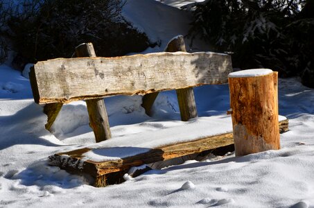 Bench snowy cold photo