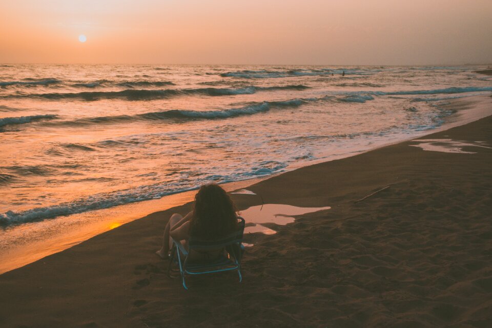 Girl looking relaxing photo