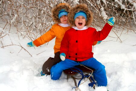 Play sledge winter photo