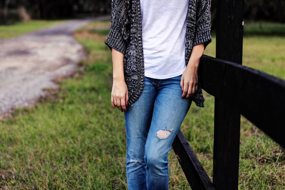 Relaxed jeans ripped