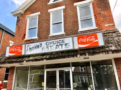 Erwin’s Choice Meats Sign, Holman Street, Peaselburg, Covi… 