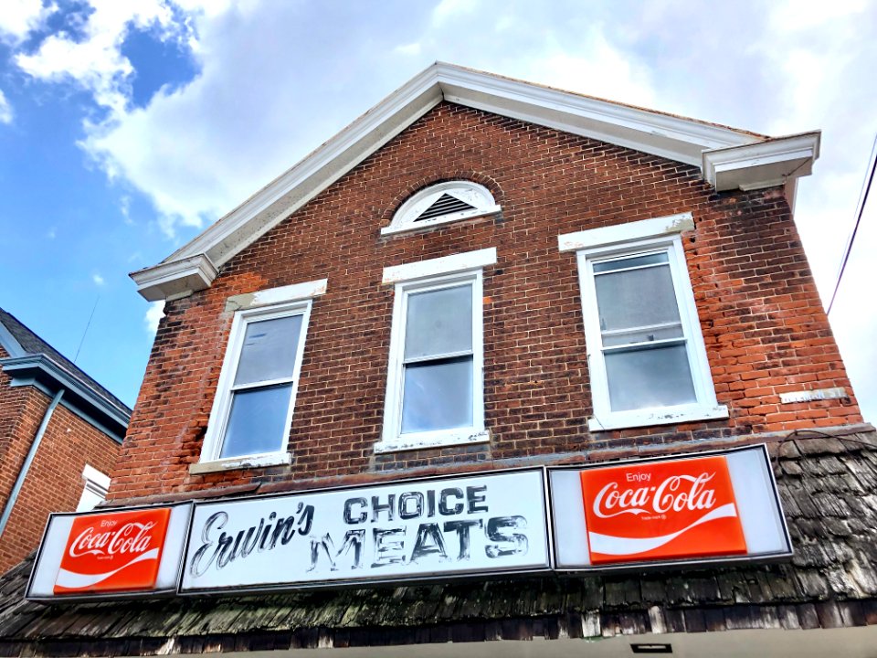 Erwin’s Choice Meats Sign, Holman Street, Peaselburg, Covi… 