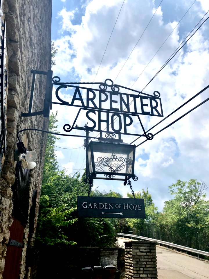 Sign, Carpenter Shop, Garden of Hope, Peaselburg, Covingto… 