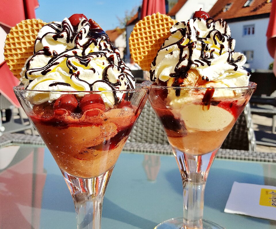 Fruits dessert ice cream