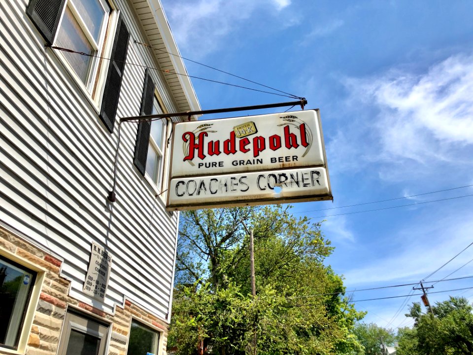 Coaches Corner Hudepohl Beer Sign, 6th Street, Taylors Lan… 