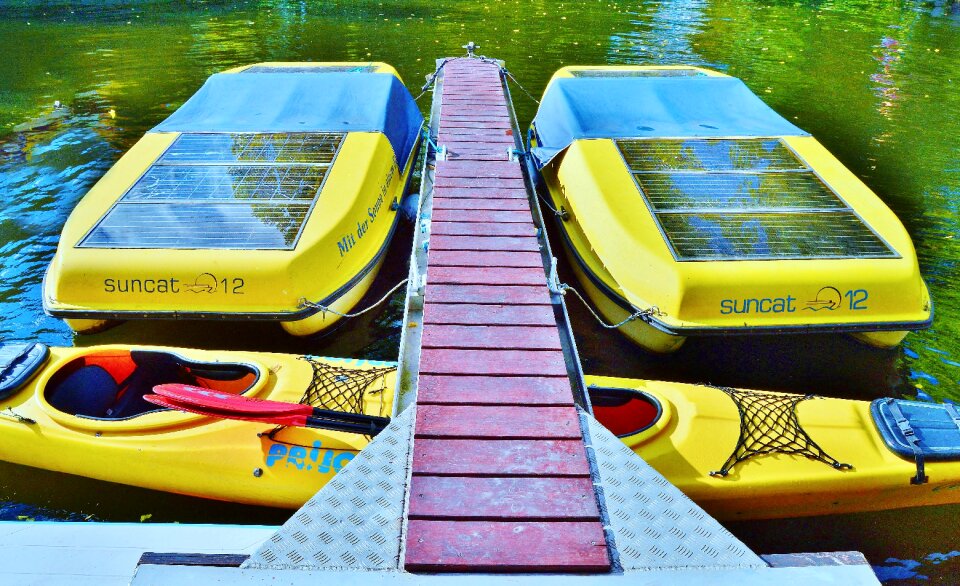 Electric boat solar drive jetty