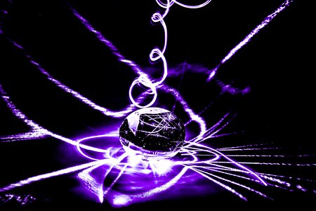 Long exposure violet laser photo