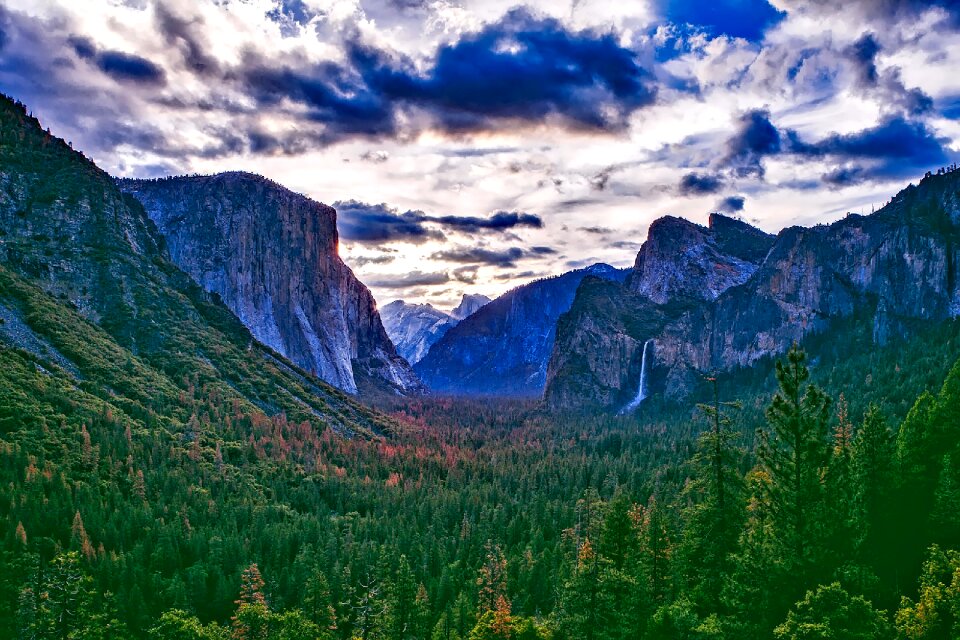 Valley landscape sky