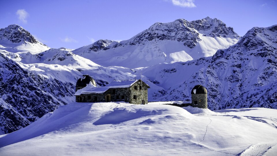 Snow landscape mountains winter photo