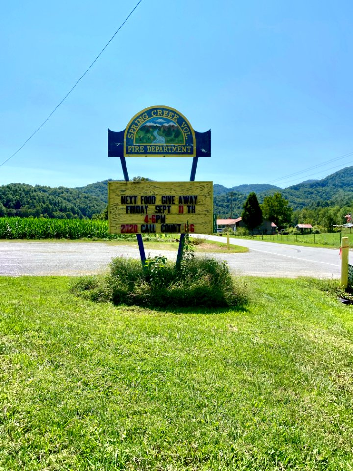 Sign, Spring Creek Volunteer Fire Department, Spring Creek… 