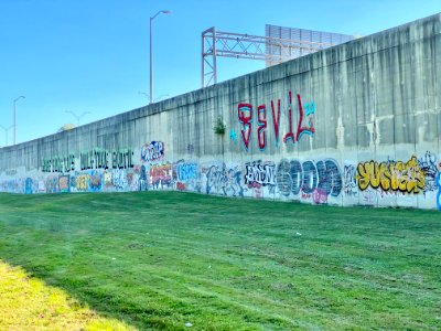 Interstate Retaining Wall, Goebel Park, Mainstrasse Villag… 