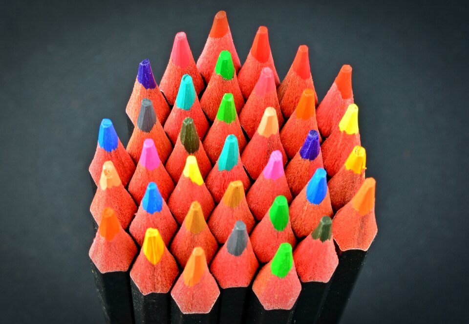 Colorful paint colour pencils